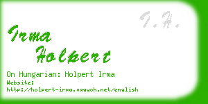 irma holpert business card
